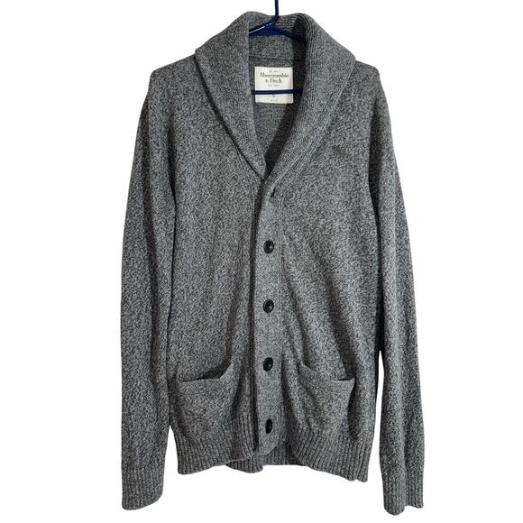 Abercrombie Fitch Womens Gray Knit Button Up Grandma Cardigan Sweater size Small - Picture 1 of 8